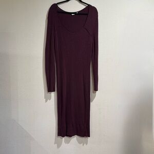 Gap Burgundy Long Sleeve Sweater Knit Dress